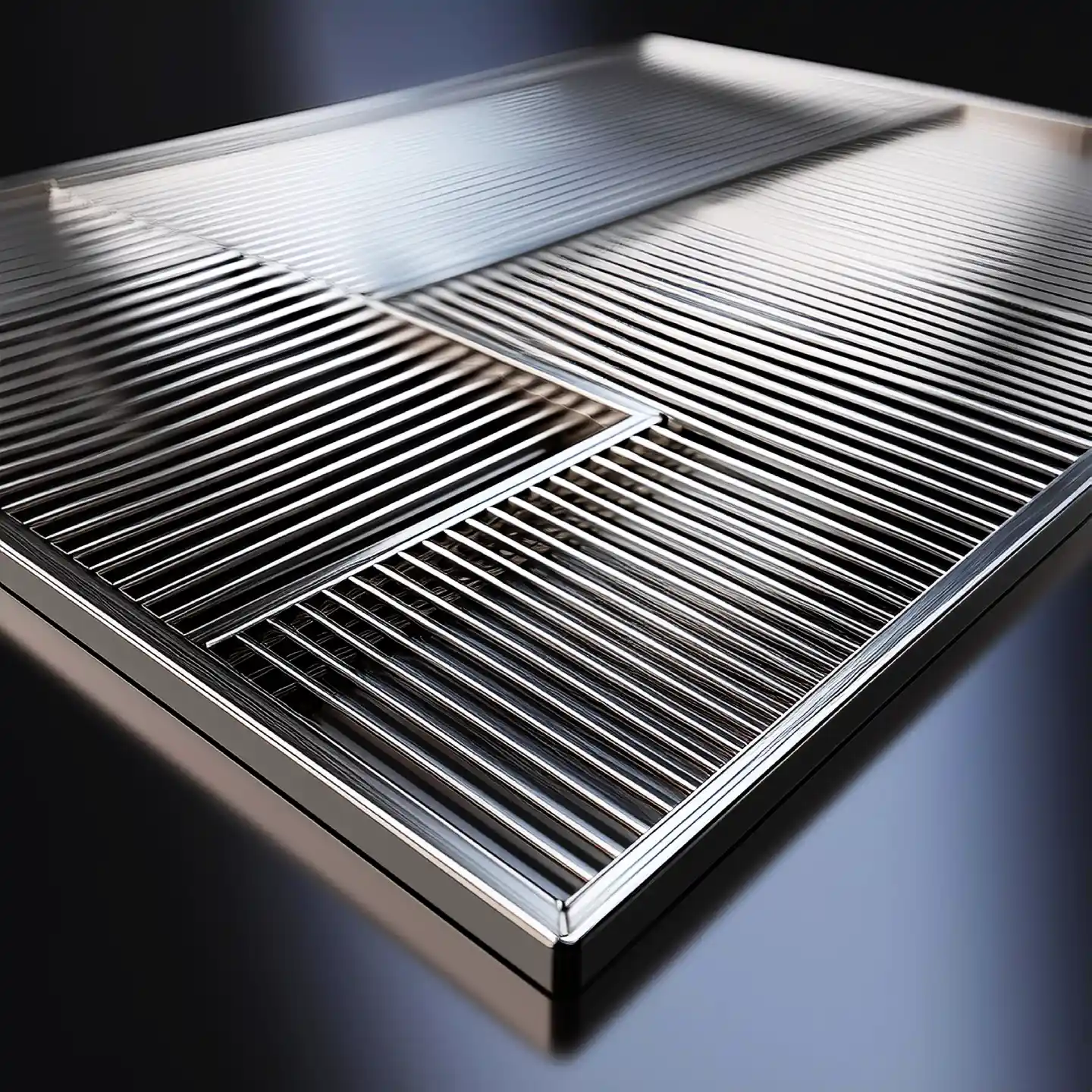 High-resolution stainless steel grating for reliable drainage and corrosion resistance.