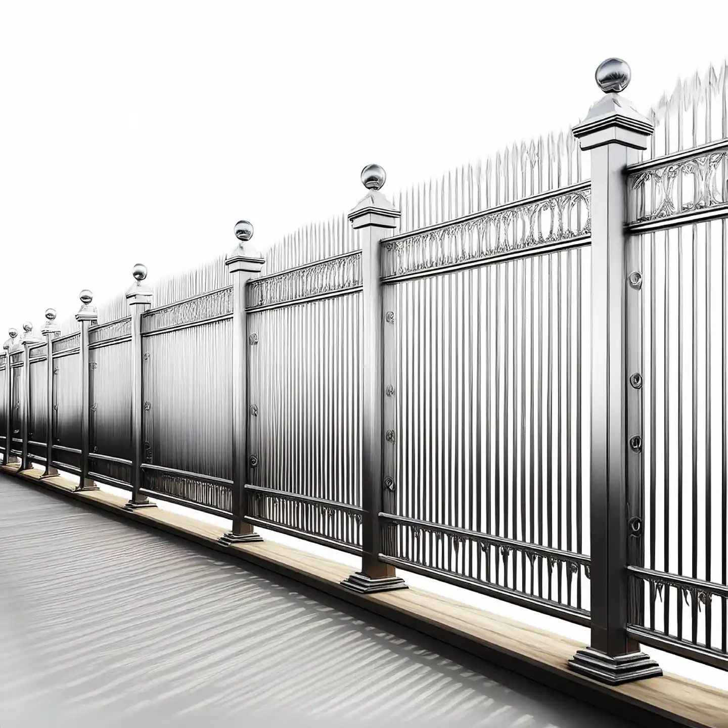 High-resolution steel boundary fence for secure, durable property demarcation.